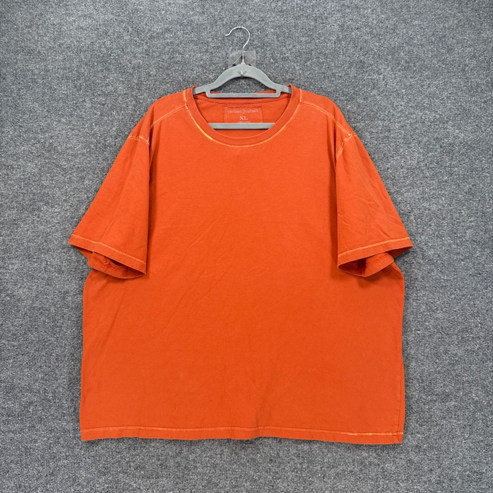 Carbon 2 Cobalt Tshirt Mens XL Orange Cotton Contrast Stitch Short Sleeve Tee